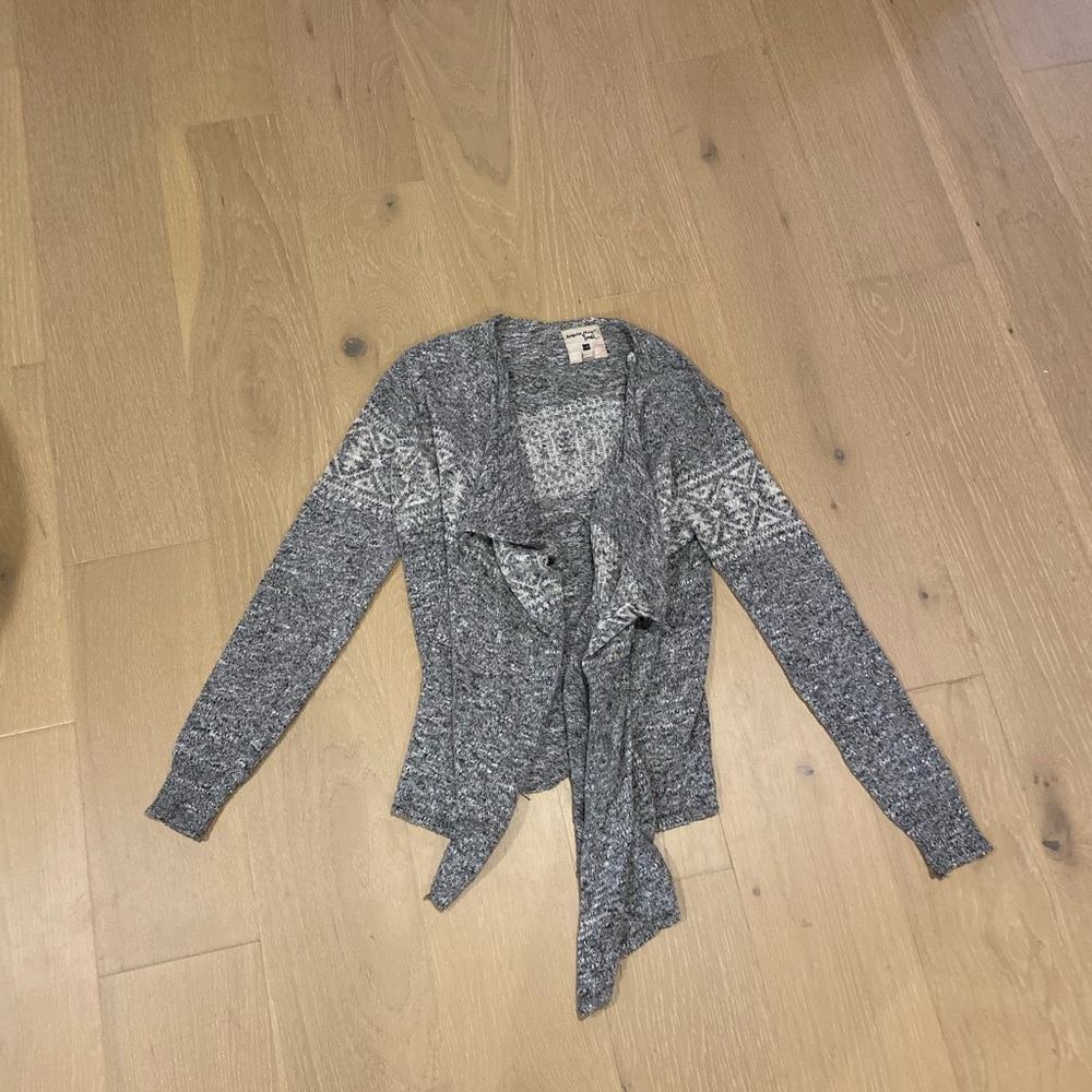 Gray Patterned Women's Cardigan